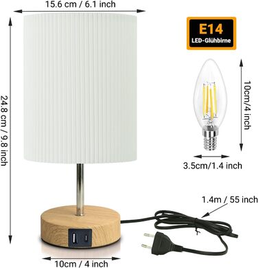 Торшер настільний з кабелем, торшер сенсорний з регулюванням яскравості, 3 рівні освітлення, настільна лампа для робочого столу, мінімалістична торшер для спальні, вітальні, подарунок (циліндр A+C-2 шт)