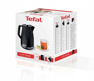 Електричний чайник Tefal Loft, 2400 Вт, 1,7 л, чорний