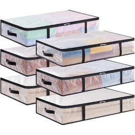 Органайзер для зберігання під ліжком Lifewit, 60л, прозорий пластик, для ковдр, одягу, з посиленими ручками