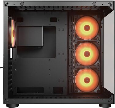 Корпус для ПК Cougar Cube Midi-Tower, загартоване скло, 3 вентилятори FV150 ARGB, чорний