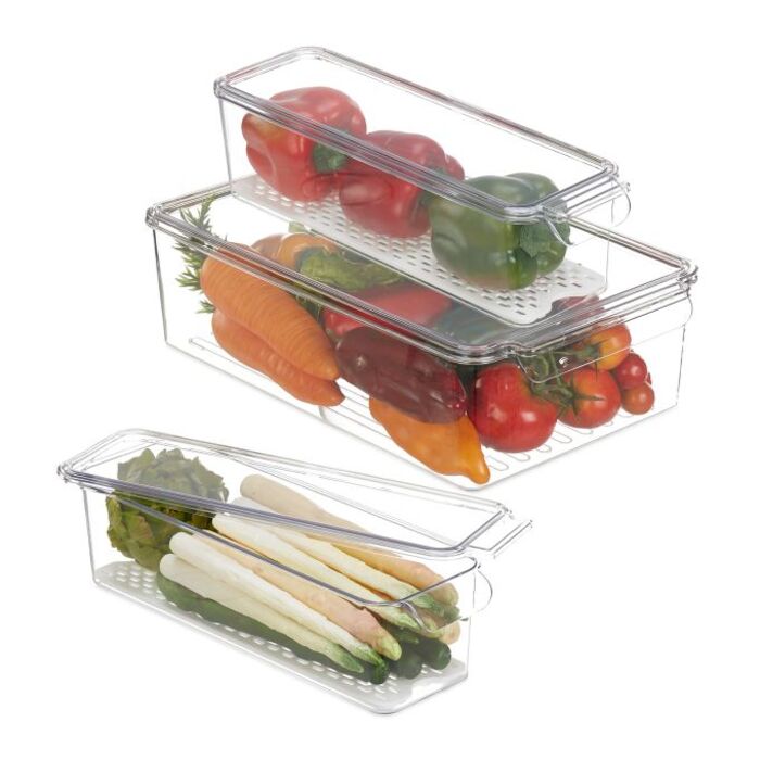Relaxdays Refrigerator Organizer 3-Piece Set