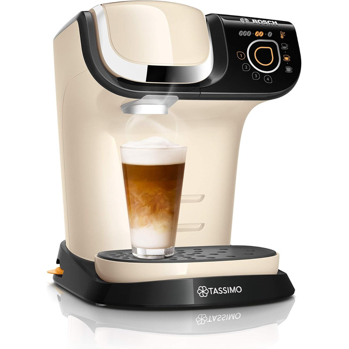 Кавомашина Tassimo My Way 2 TAS6502 з фільтром для води, понад 70 напоїв, персоналізація, великий вибір кави, проста у використанні, 1500 Вт (кремовий, з фільтром, single)