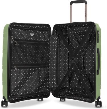 Чохол-валіза REDOLZ Hartschalen Check-in Essentials 10 | Великий вантажний ролик XL 50 x 30 x 76 см з поліпропілену | 4 подвійні колеса & TSA | Набір 3 шт. (Green-metallic)