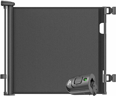 Захист для сходів KIDIZ® - розтяжний захист для дітей та домашніх тварин | Сітка-захист для сходів та дверей | З кріпленнями до підлоги та аксесуарами для монтажу (0-180 см, Чорний)