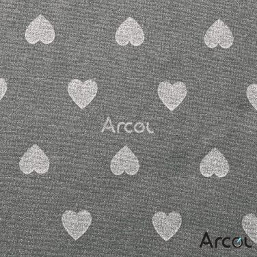 Чохол для прасувальної дошки Arcol з гумкою, сумісний з Foppapedretti, Італія, 100% бавовна, бежевий з білими серцями
