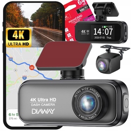 Автомобільний відеореєстратор DIAWAY C900A 4K UHD з Wi-Fi, GPS та задньою камерою