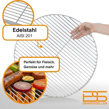 Німецький гриль-рошток з нержавіючої сталі AISI 201, діаметр 60 см. Круглий рошток для гриля, мангалу та вогнища. Харчовий, стійкий до корозії, гладка поверхня, легко миється.