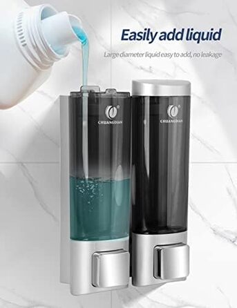 Ручний дозатор мила CHUANGDIAN, настінний, 200 мл, білий (подвійний сріблястий)