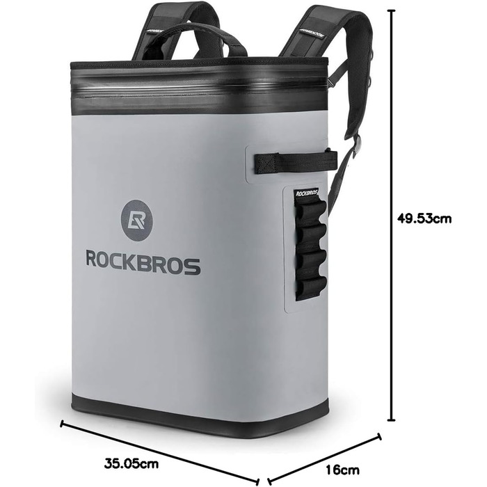 ROCKBROS Холодильна сумка-рюкзак 17L, 48 годин охолодження, водонепроникна, для пікніків, кемпінгу, риболовлі та подорожей