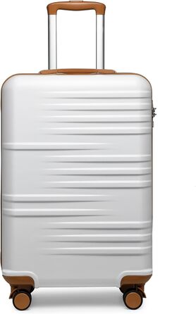 Чемодан подорожі British Traveller з ABS+PC корпусом, 54 x 36.5 x 21.5 см, білий