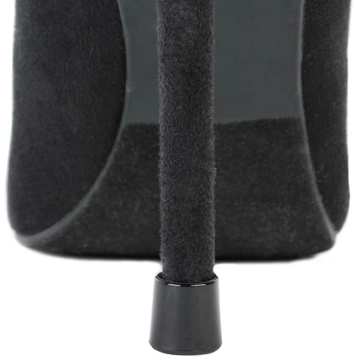 Heel Lovers 5 Pair Heel Cups Heel Protectors by FootFitter High Heel Tip Covers Noise-Reducing Slip-On Caps, Black, 5 Pair (Pack of 1)