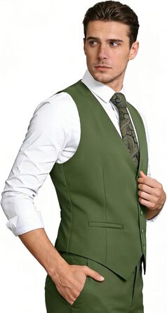 Айзеа Кашіше однотонна чоловіча жилетка для ділового костюма, нормальний крій, смокінг-жилетка для весілля (XL, хакі)