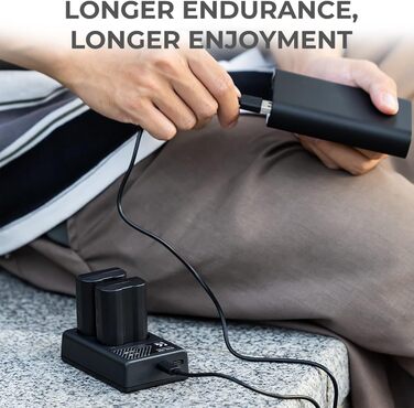 Зарядний пристрій для акумулятора Nikon EN-EL15/EN-EL15a/EN-EL15b з подвійним слотом K&F CONCEPT, Micro USB та Type-C, швидка зарядка для Nikon D7000, D7100, D7200, D750, D850, D810, D800, D800E, D610, D600, D500