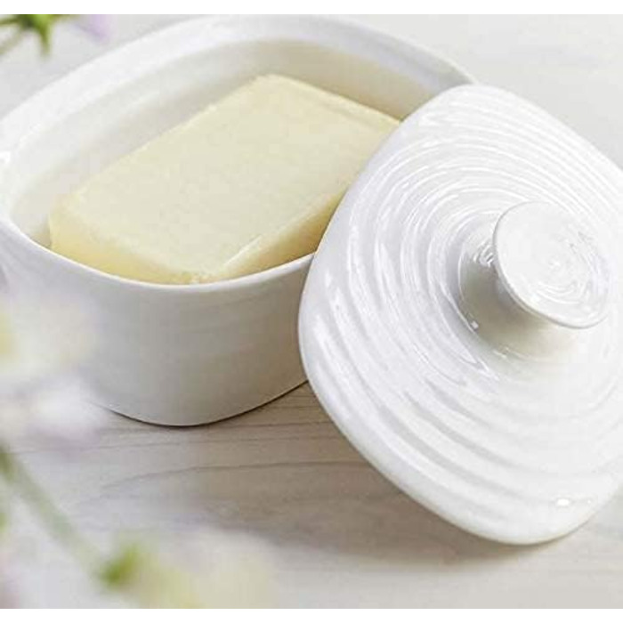 Portmeirion Home & Gifts Butter Dish (White)