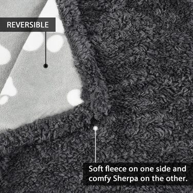 Водонепроникний плед для собак та котів, миючий, 150 x 120 см (Paw/Black)