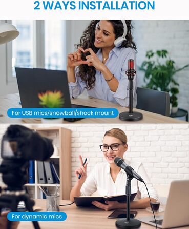 Підставка для мікрофона Moukey на стіл з кліпсою, регульована, 5/8