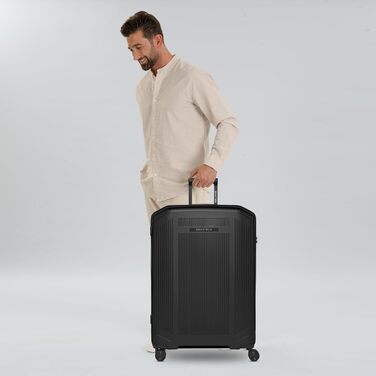 Чемодан Smartbox Hartschalen Check-in L (75 см) з поліпропілену, 4 колеса, TSA-замок, чорний металік