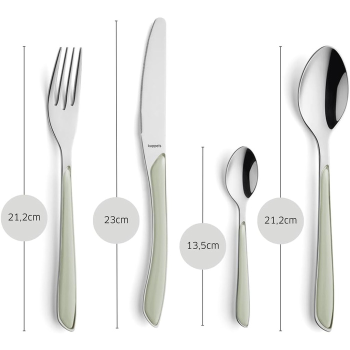 Набір столових приборів Kuppels Prisma для 6 осіб з нержавіючої сталі з рожевими ручками | 24 шт.