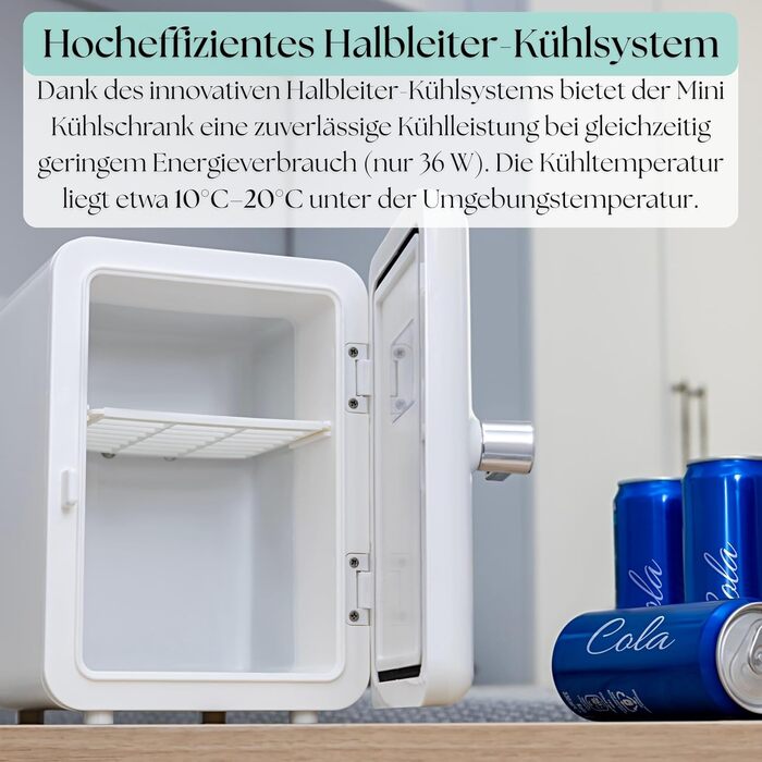 Zilan 2в1 Міні-холодильник: охолодження та підігрів, 4 літри, з підсвіткою. Косметичний холодильник для макіяжу та догляду. Компактний кухонний холодильник