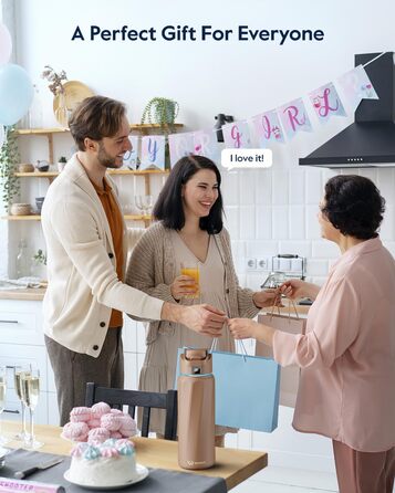 Розумна пляшка для води WATERH Boost з нагадуванням та трекером, 946 мл, нержавіюча сталь, подвійні стінки, широке горлечко, ідеальний подарунок (Mocha Mouse)