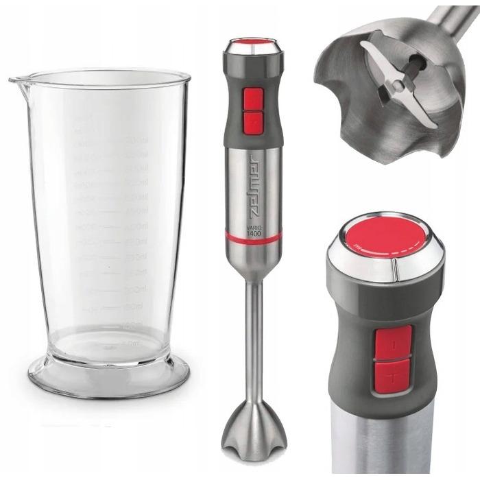 Погружний блендер Zelmer ZHB4650, 1400 Вт, сріблястий/сірий