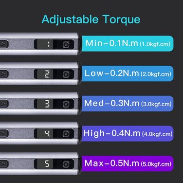 ARROWMAX Міні електричний шуруповерт 60 в 1, прецизійний набір з бітами, 5 режимів крутного моменту, для ремонту телефонів, DIY, годинників, ноутбуків (SES Nano)