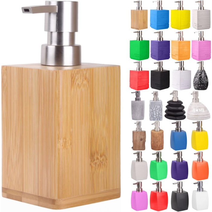 Дозатор для мила | Широкий вибір стильних дозаторів для мила | Сучасний дизайн | Чудовий акцент для будь-якої ванної кімнати (бамбук)