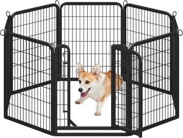Yaheetech Folding Dog Playpen - 100cm High, 6-Panel, Portable Dog Kennel with Door for Indoor & Outdoor Use - Easy Assembly