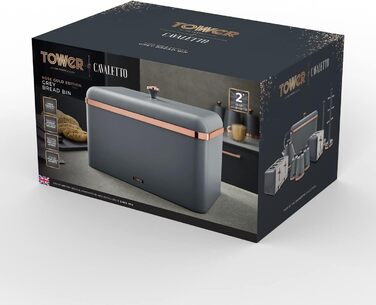 Набір кавових ложок TOWER T826130BLK, карбонова сталь, знімний кришка, 23 x 35 x 24 см (сірий)
