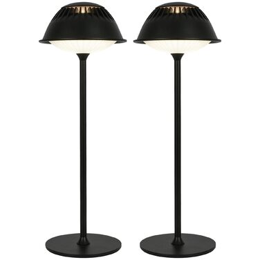 Світлодіодна настільна лампа бездротова LED для вулиці та дому, димована, з акумулятором 5200mAh, водонепроникна IP54, чорна (2 шт)