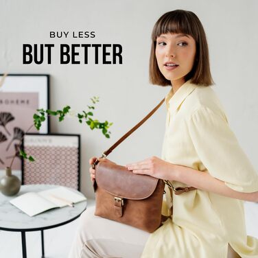 Сумка через плече Berliner Bags Catalina вінтажна шкіряна, Camel - жіноча кросбоді сумка середнього розміру з магнітним закриттям