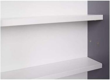 Колекційна підвісна вітрина Inter Link Collecty з МДФ і скла, сіро-біла, 80x60x9,5 см, настінна полиця для експонатів