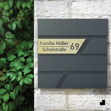 Поштовий ящик з газетницею Anthrazit Julia Standard: персоналізований, настінний, з порошковим покриттям RAL 7016, 37x37 см