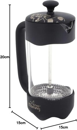 French Press Any Morning: кавоварка френч-прес з нержавіючої сталі та скла, 600/350 мл