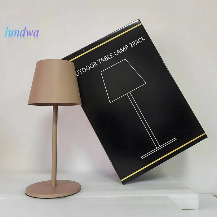 Акумуляторний LED світильник настільний 26 см, 5000mAh, Khaki (2 шт) - кемпінговий, водонепроникний IP54, для ресторану, спальні, бару