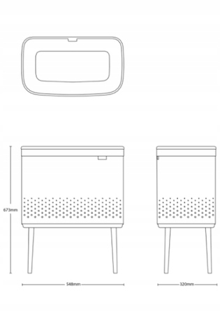 Кошик для білизни BRABANTIA Bo 60 л — сталевий, чорний матовий