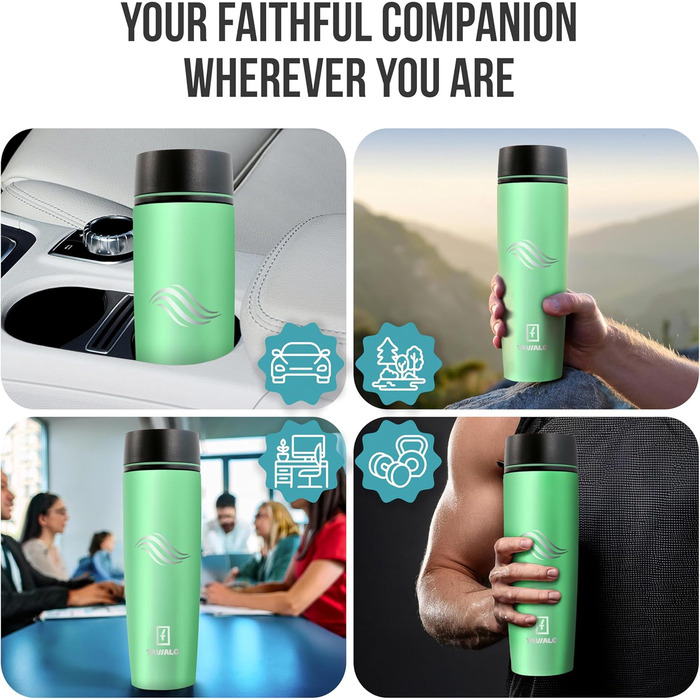 Термокружка Tavialo 460мл, пудрово-рожевий колір, нержавіюча сталь, ізоляційний термокружка, для напоїв