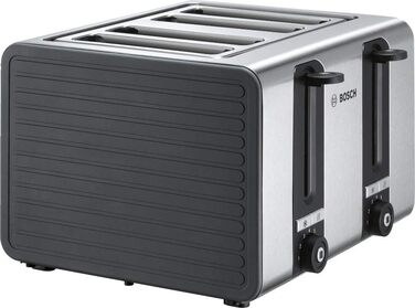 Bosch 4-Slice Toaster TAT7S45, with automatic shut-off, with defrost function, ideal for 4 slices of toast, 1800 W, stainless steel/grey Single