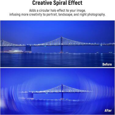 Фільтр NEEWER для камери з ефектом розділеного діоптрія (67мм, спіральний гало), лінійний призма K9, аксесуар для об'єктива