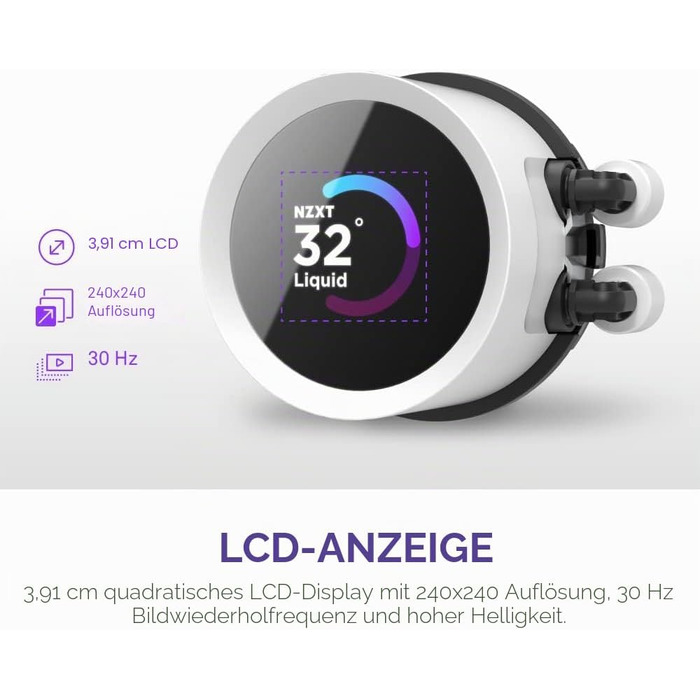 Рідинне охолодження процесора NZXT Kraken 280 RGB (2023) з LCD-дисплеєм, 280мм, чорний