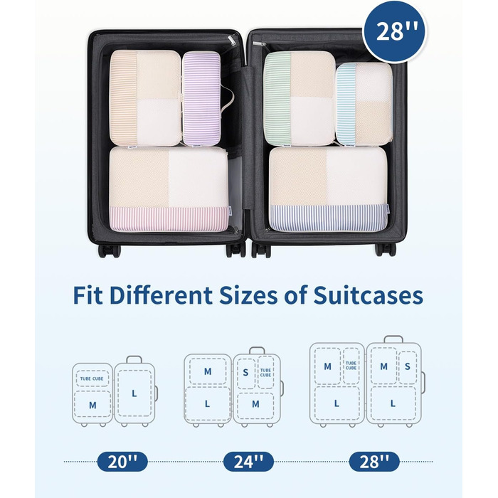 Набір органайзерів для валізи Narwey (7 шт.), кубики для пакування, органайзер для рюкзака, аксесуари для подорожей