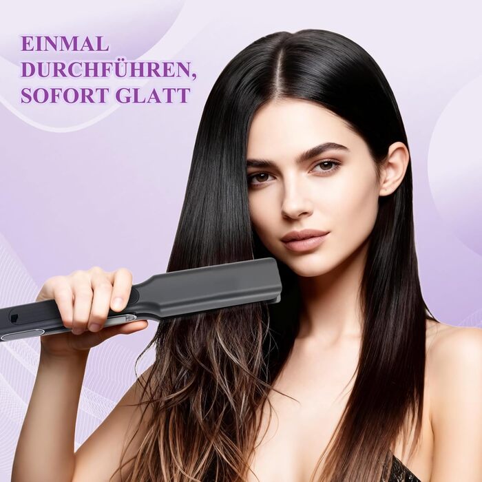 Плойка Bestbeauty з широкими керамічними пластинами 110x40 мм: 15 температур (80-230°C), Dual Voltage (110-240V), швидка укладка для довгатого та густого волосся, чорна – ідеальний подарунок для жінок