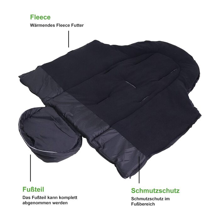 Дитячий зимовий конверт Kaiser Naturfelle Iglu Thermo Fleece чорний