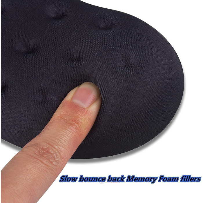 Підставка для зап'ястя BRILA Maus - ергономічна подушка з memory foam для ноутбука, комп'ютера, роботи та ігор, чорна