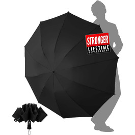 Чакіпі Чакіпі Kompakter Reise Regenschirm: Великий, стійкий до вітру, складаний парасоль для чоловіків та жінок, автоматичний, чорний, 105 см розмах