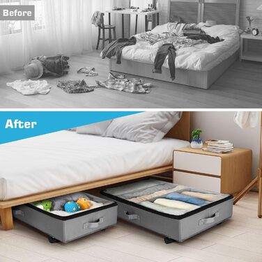 Органайзер для підлоги Xtsuen 2 шт. з роликами, велика місткість, для одягу, взуття та ковдр