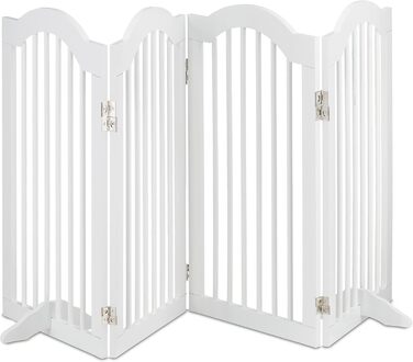 Захисне ворота Relaxdays: розкладне, самостійне, 92 x 205 см, для собак та котів, біле