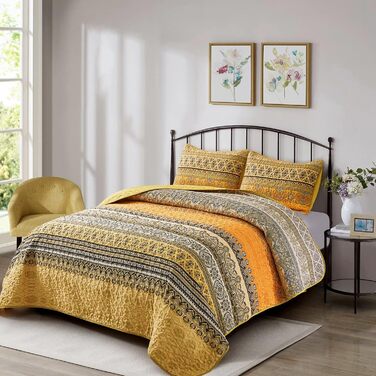 Steppdecke Bohémsкий стиль, King Size, 261.6 x 228.6 см, жовто-помаранчевий, 3 шт.