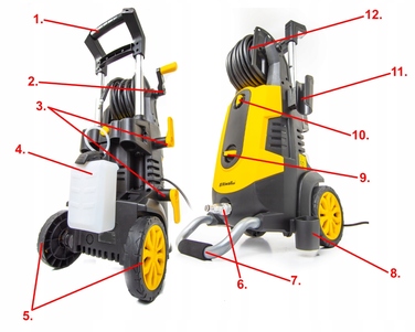 Мийка високого тиску Riwall KOX280M PRO L10, 2500 Вт, латуна pompa