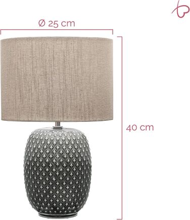 Настільна лампа Pauleen 48153 Pretty Classy з кераміки, світло-бежева, з абажуром з тканини, E27, 230V